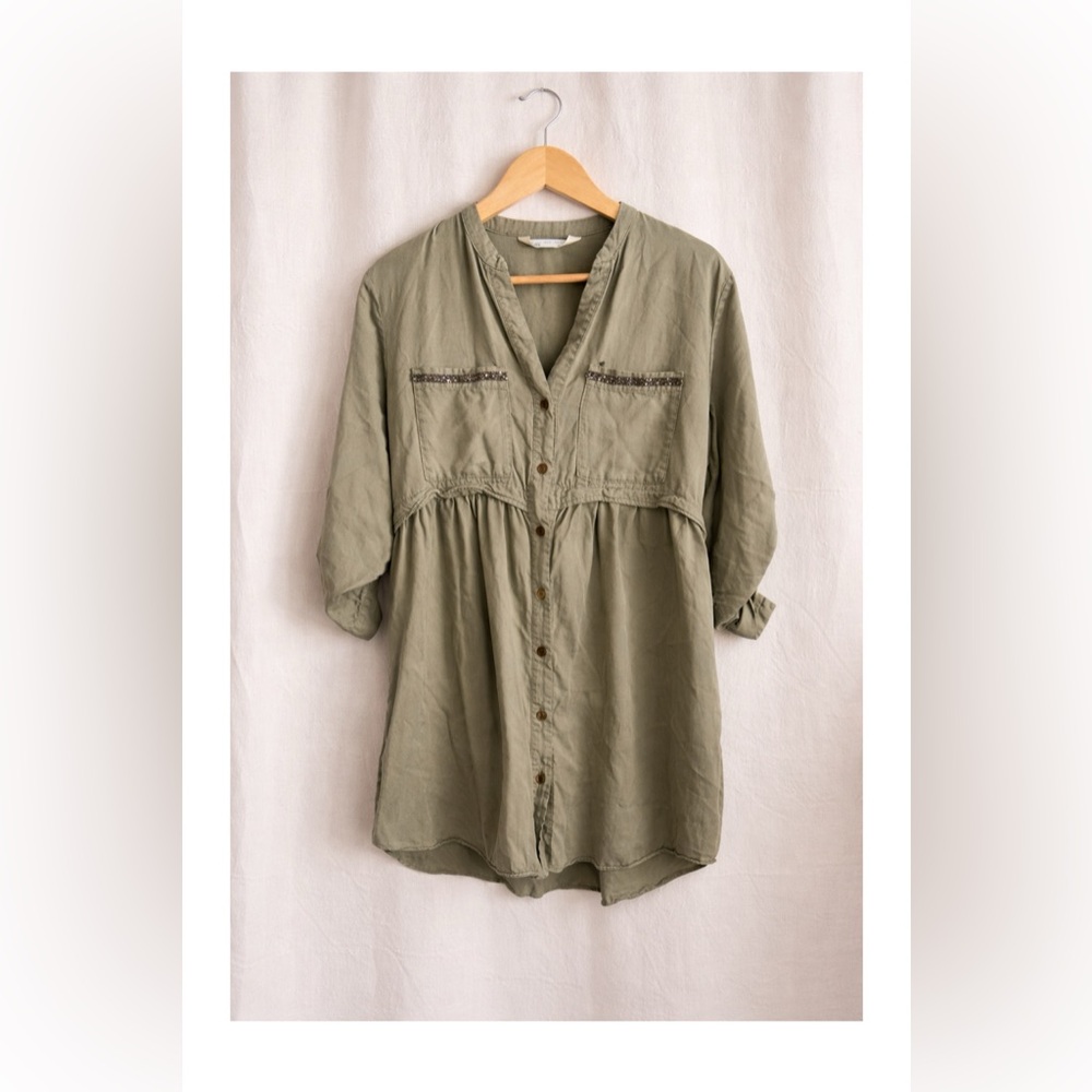 ZARA Denim Babydoll Tunic Dress